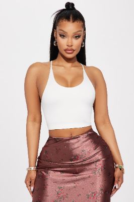 Rita Racerback Double Layered Top - White sold by Fashion Nova