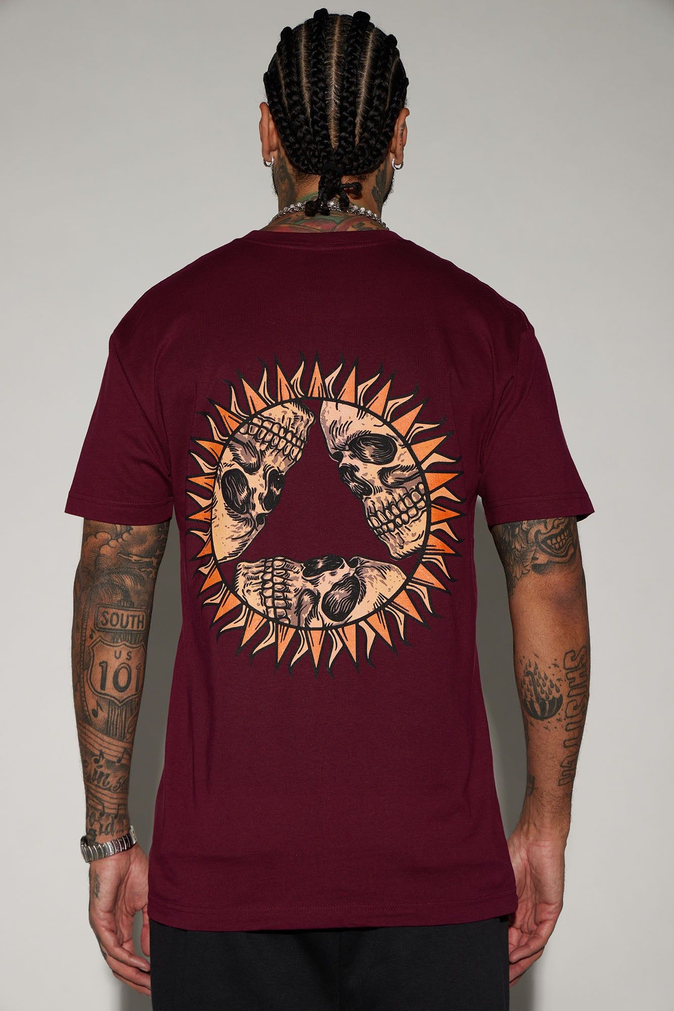 Existence Short Sleeve Tee - Burgundy sold by Fashion Nova product image thumbnail 4