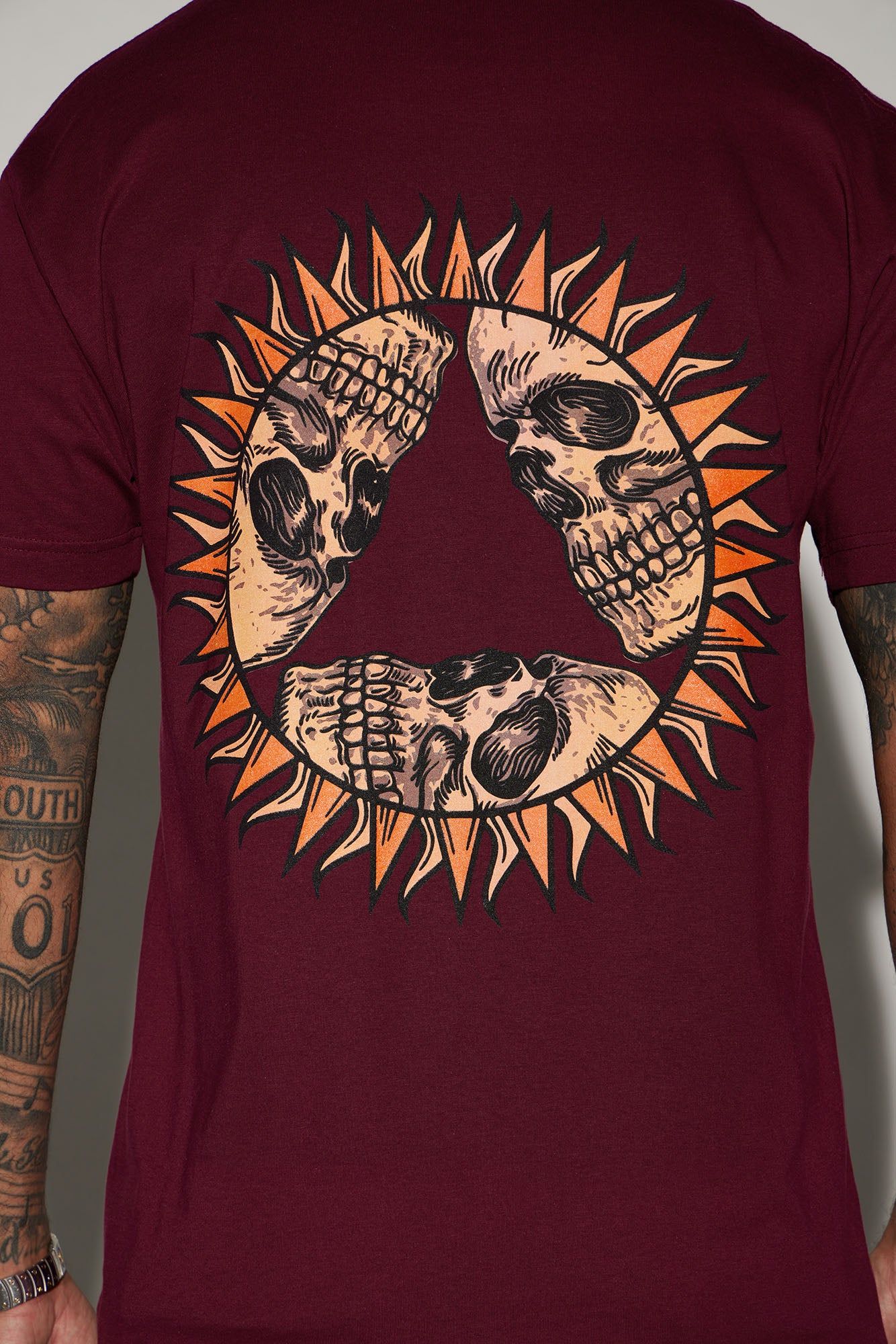 Existence Short Sleeve Tee - Burgundy sold by Fashion Nova product image thumbnail 5