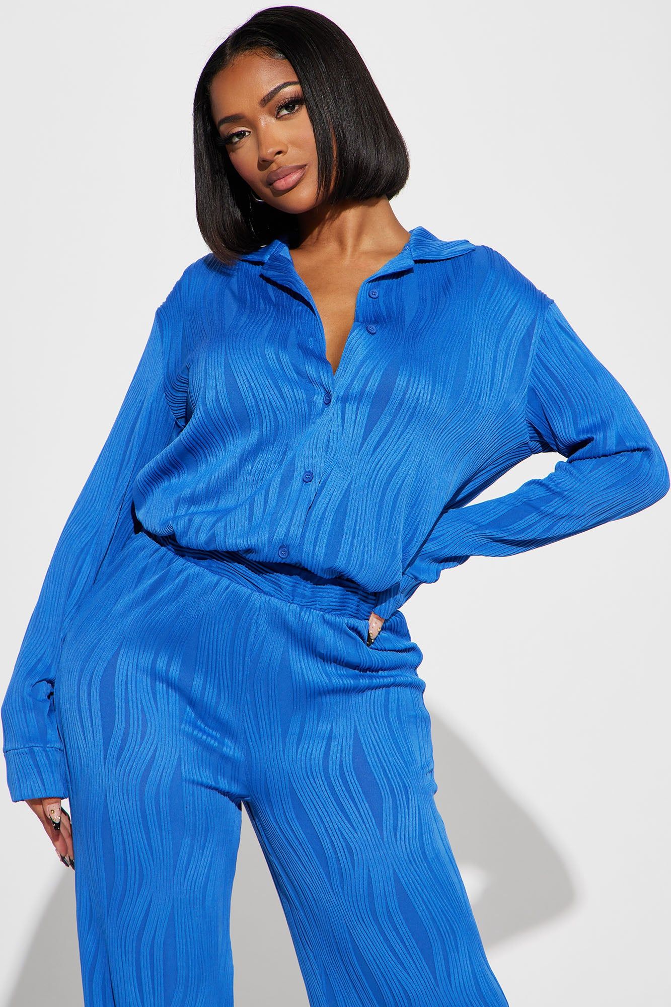 Anisa Textured Pant Set - Blue sold by Fashion Nova product image thumbnail 2