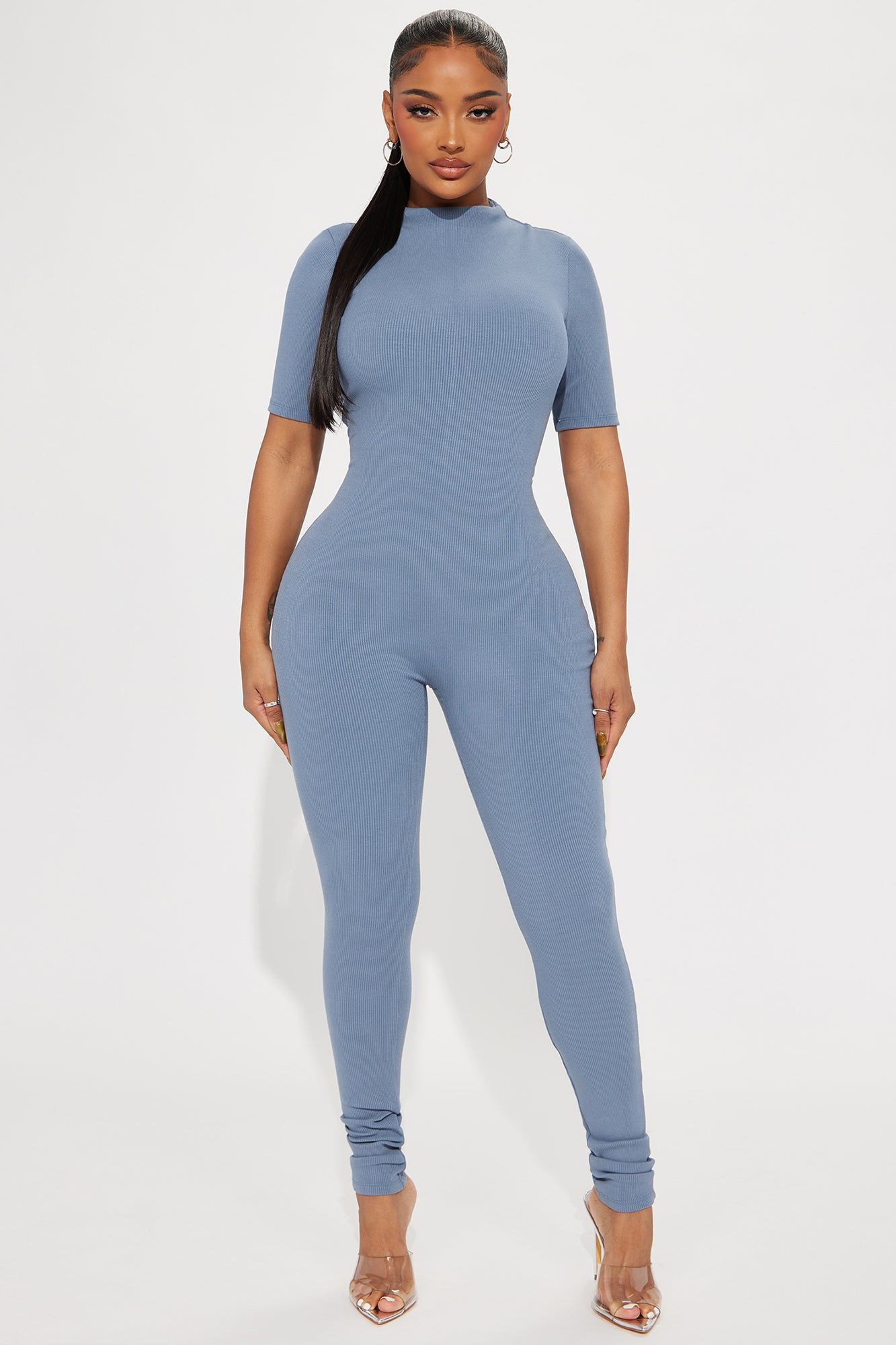 Jordy Snatched Jumpsuit - Charcoal sold by Fashion Nova