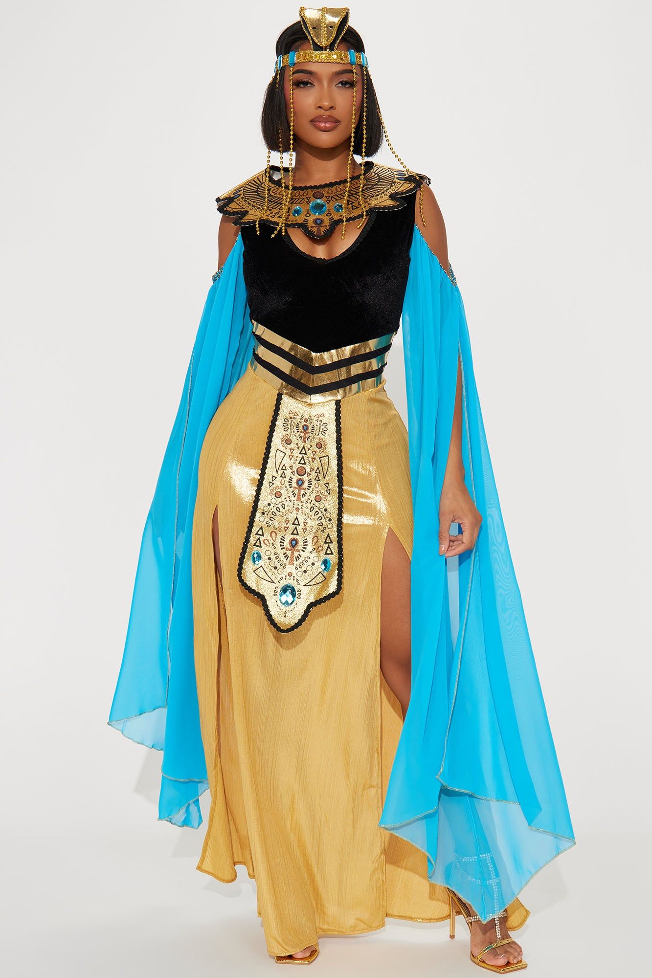 Entrancing Queen Of Egypt 2 Piece Costume Set - Gold/combo sold by Fashion Nova