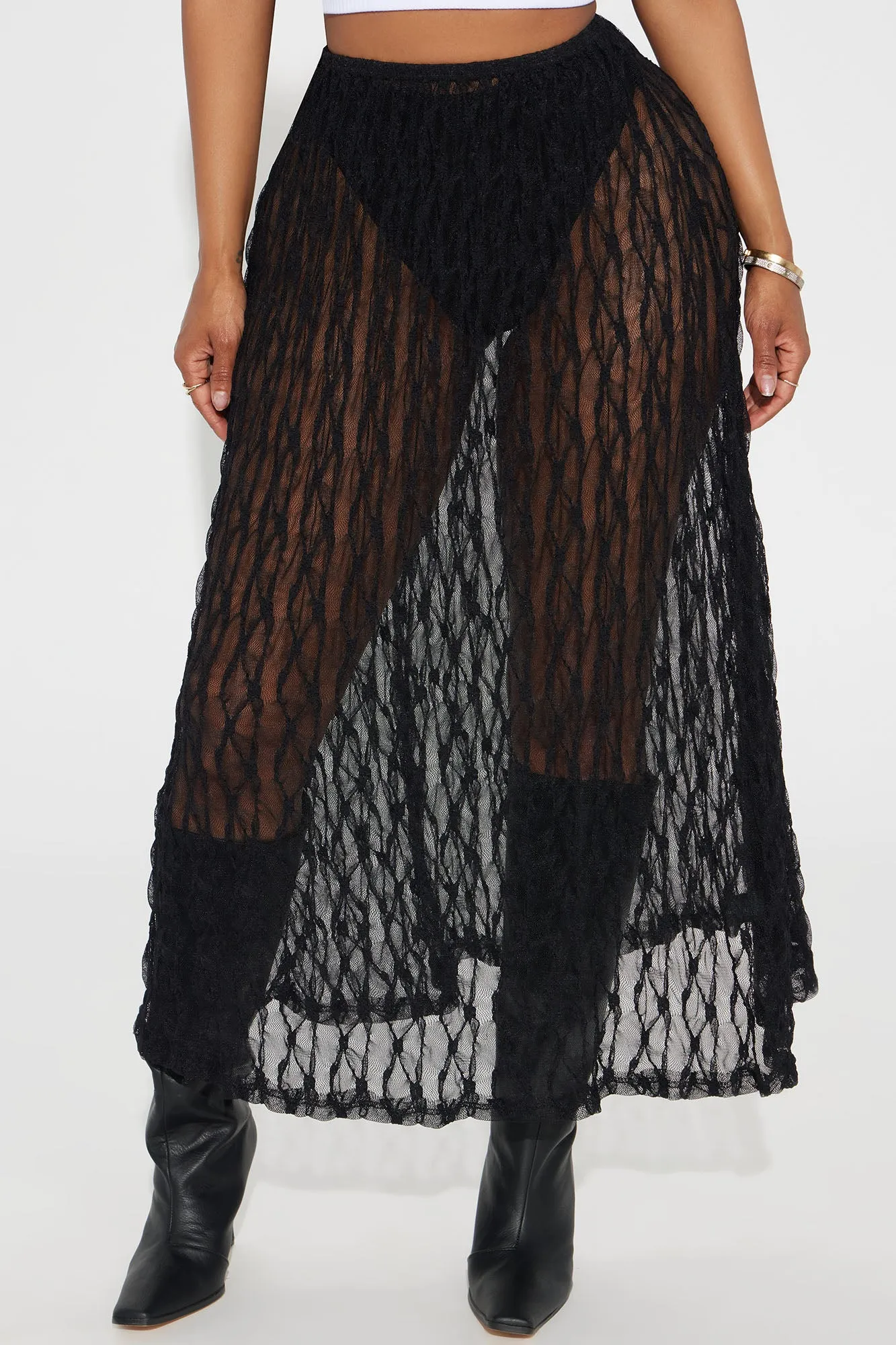 Tuscan Dreams Lace Midi Skirt - Black sold by Fashion Nova product image thumbnail 2