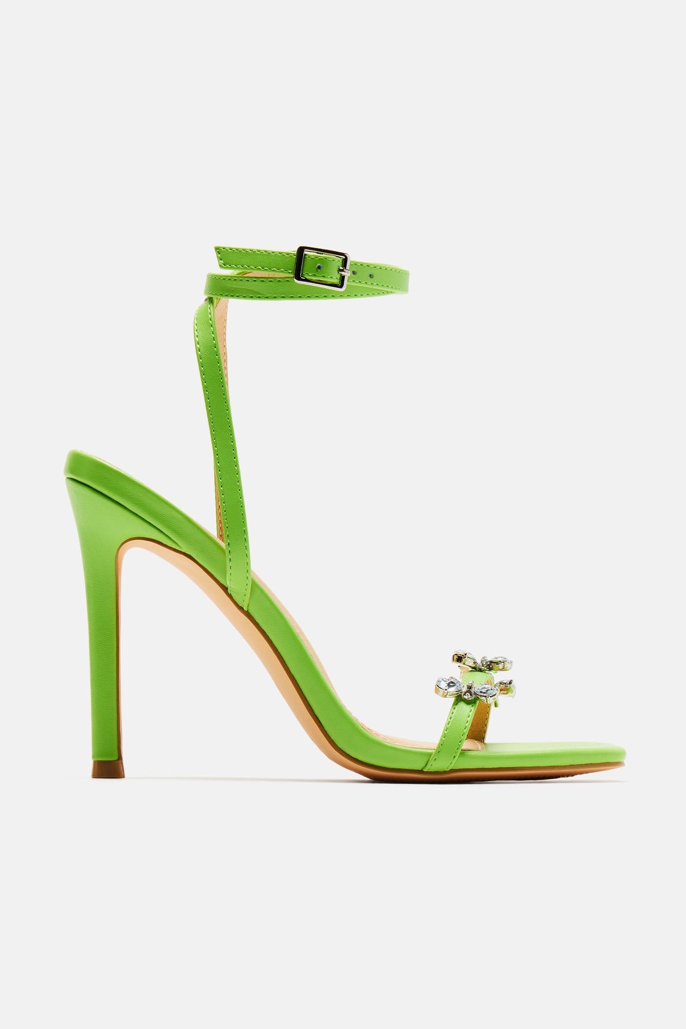 Counting On It Heeled Sandals - Green sold by Fashion Nova