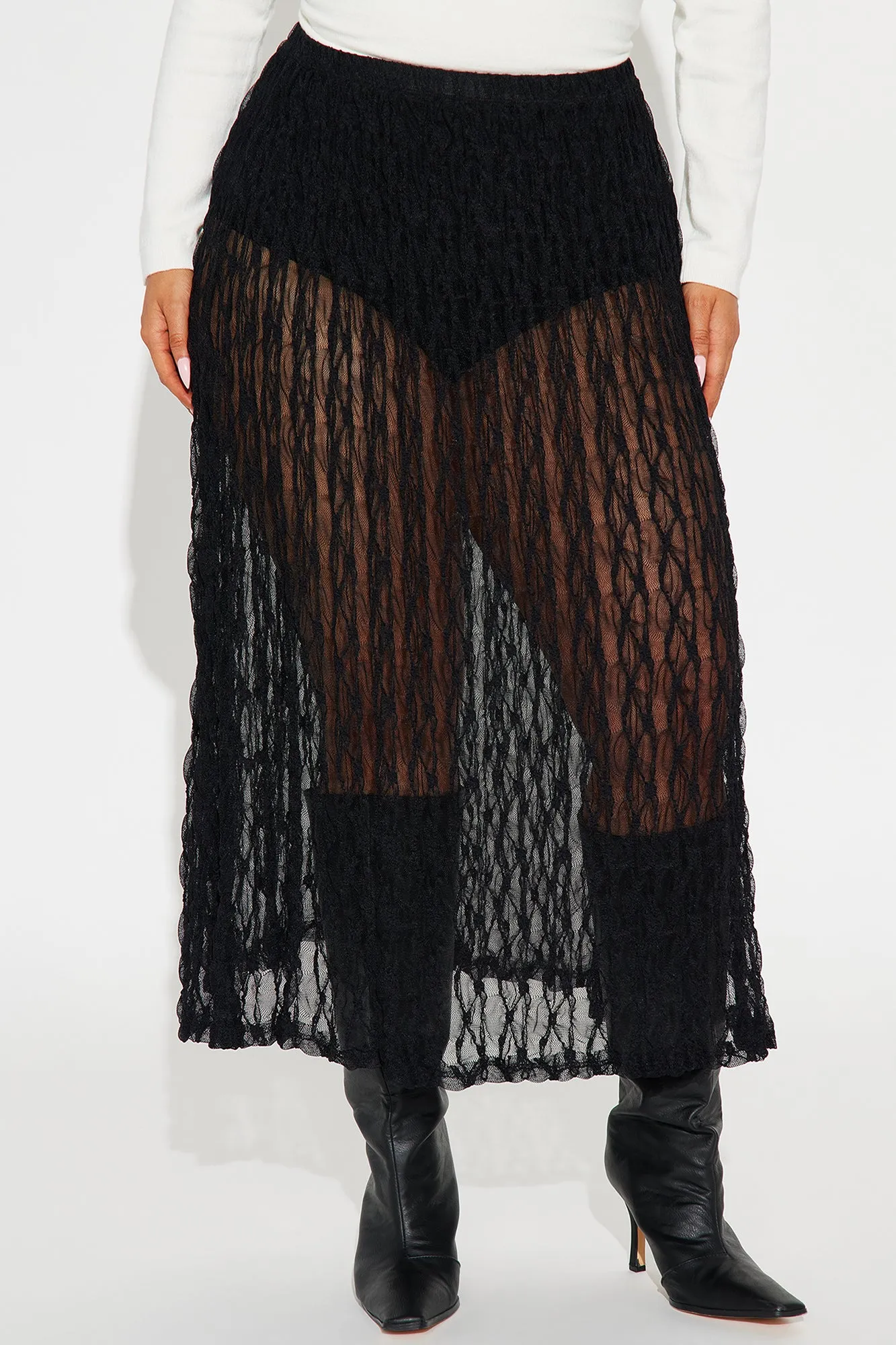 Tuscan Dreams Lace Midi Skirt - Black sold by Fashion Nova product image thumbnail 5