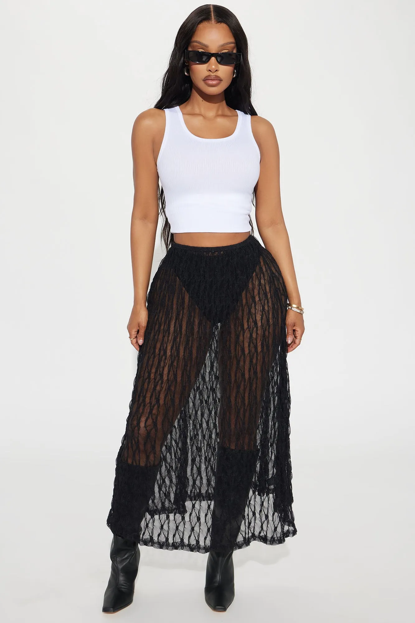 Tuscan Dreams Lace Midi Skirt - Black sold by Fashion Nova