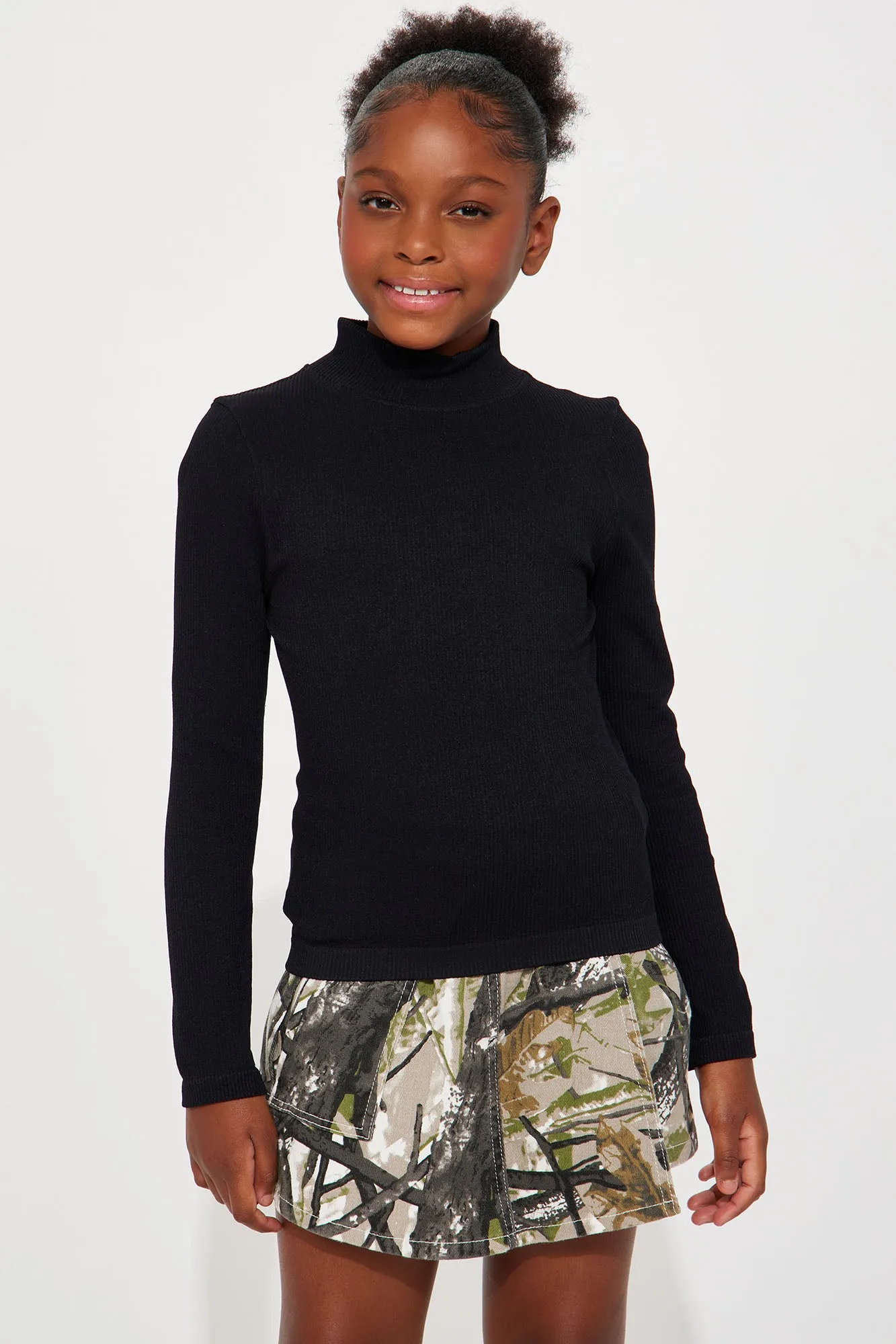 Mini Tony Mock Neck Seamless Long Sleeve Top - Black sold by Fashion Nova product image thumbnail 3