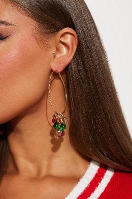 Jingle Bell Babe Earrings - Gold/Multi sold by Fashion Nova