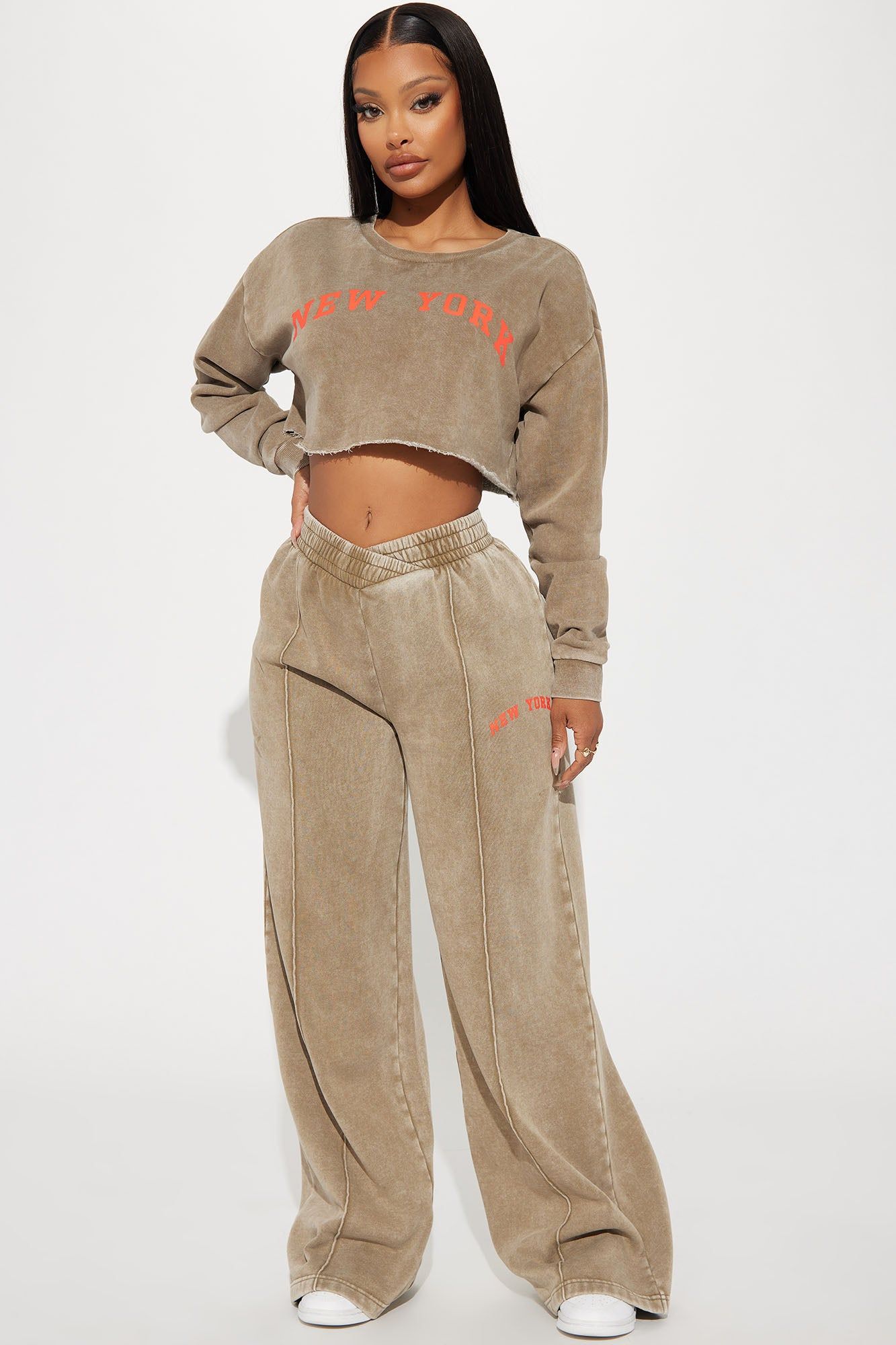 New York Cropped Sweatshirt - Taupe/combo sold by Fashion Nova product image thumbnail 2