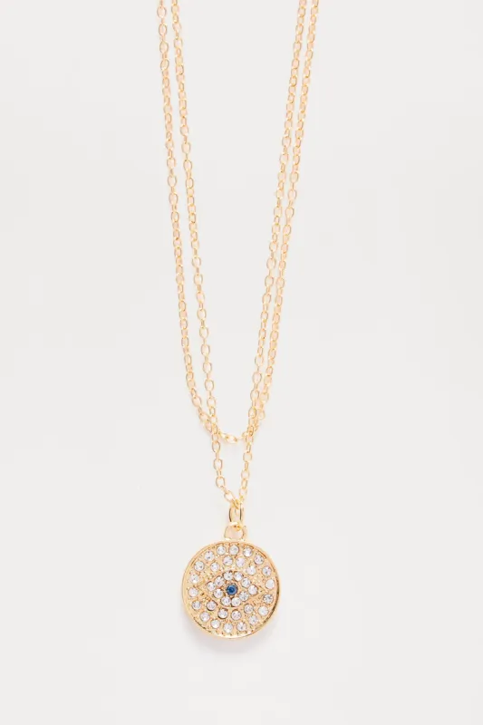Opulent Eye Necklace - Gold sold by Fashion Nova