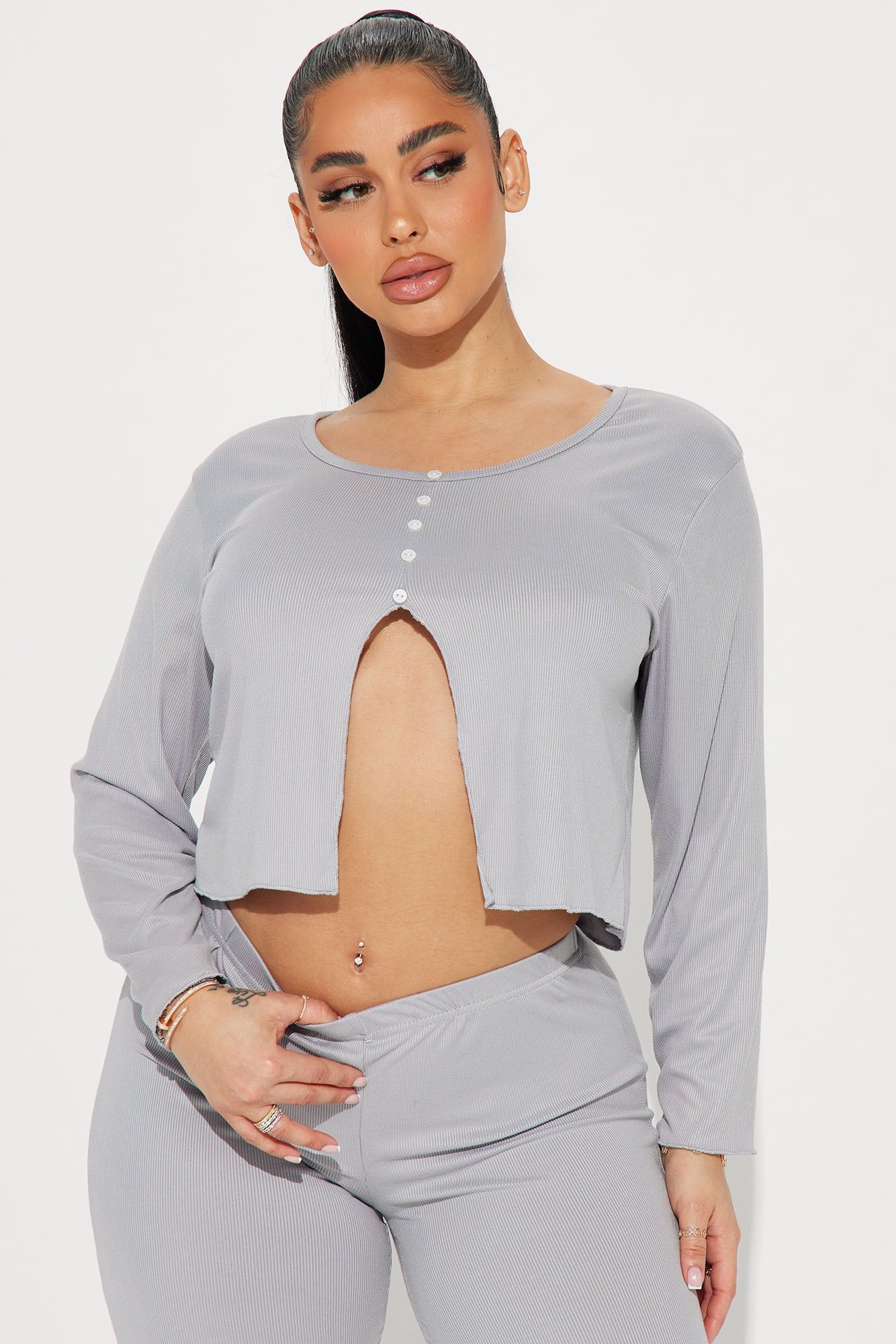 Sleepover Vibes PJ Pant Set - Grey sold by Fashion Nova product image thumbnail 2