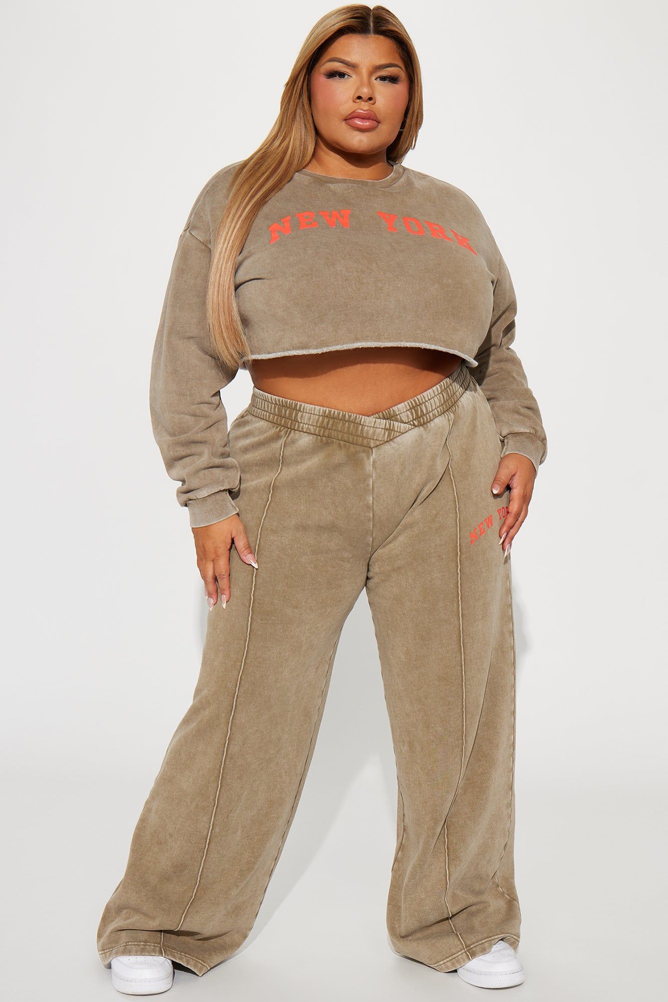 New York Cropped Sweatshirt - Taupe/combo sold by Fashion Nova product image thumbnail 5