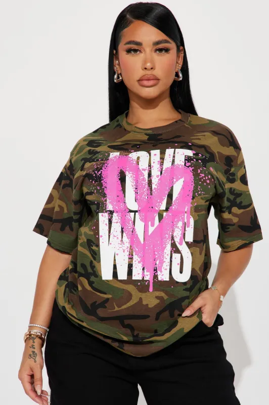 Love Wins Camo Tshirt - Camouflage sold by Fashion Nova