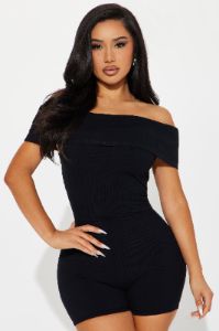 Sienna Snatched Romper - Black sold by Fashion Nova