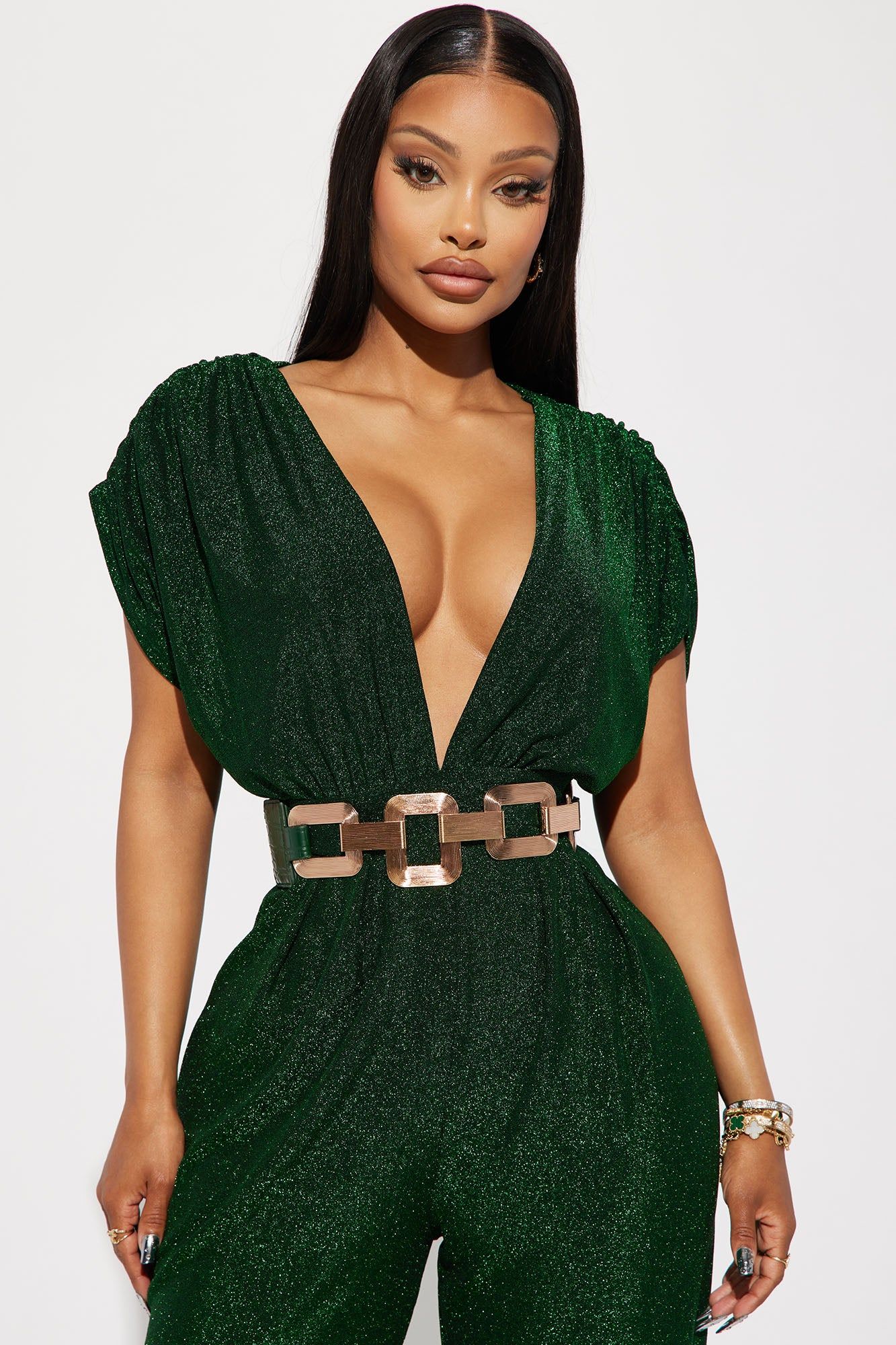 All That Sparkles Jumpsuit - Hunter sold by Fashion Nova product image thumbnail 2