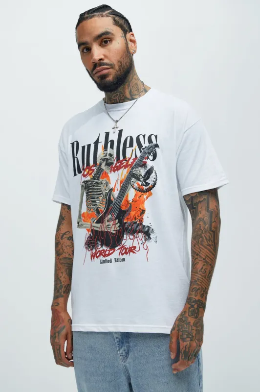 Ruthless Skeleton World Tour Short Sleeve Tee - White sold by Fashion Nova