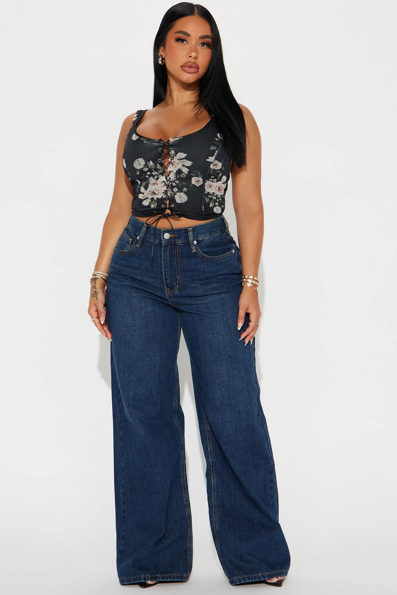 Francesca Floral Corset Top - Black sold by Fashion Nova product image thumbnail 2