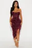 Honolulu Evenings Velvet Midi Dress - Wine sold by Fashion Nova