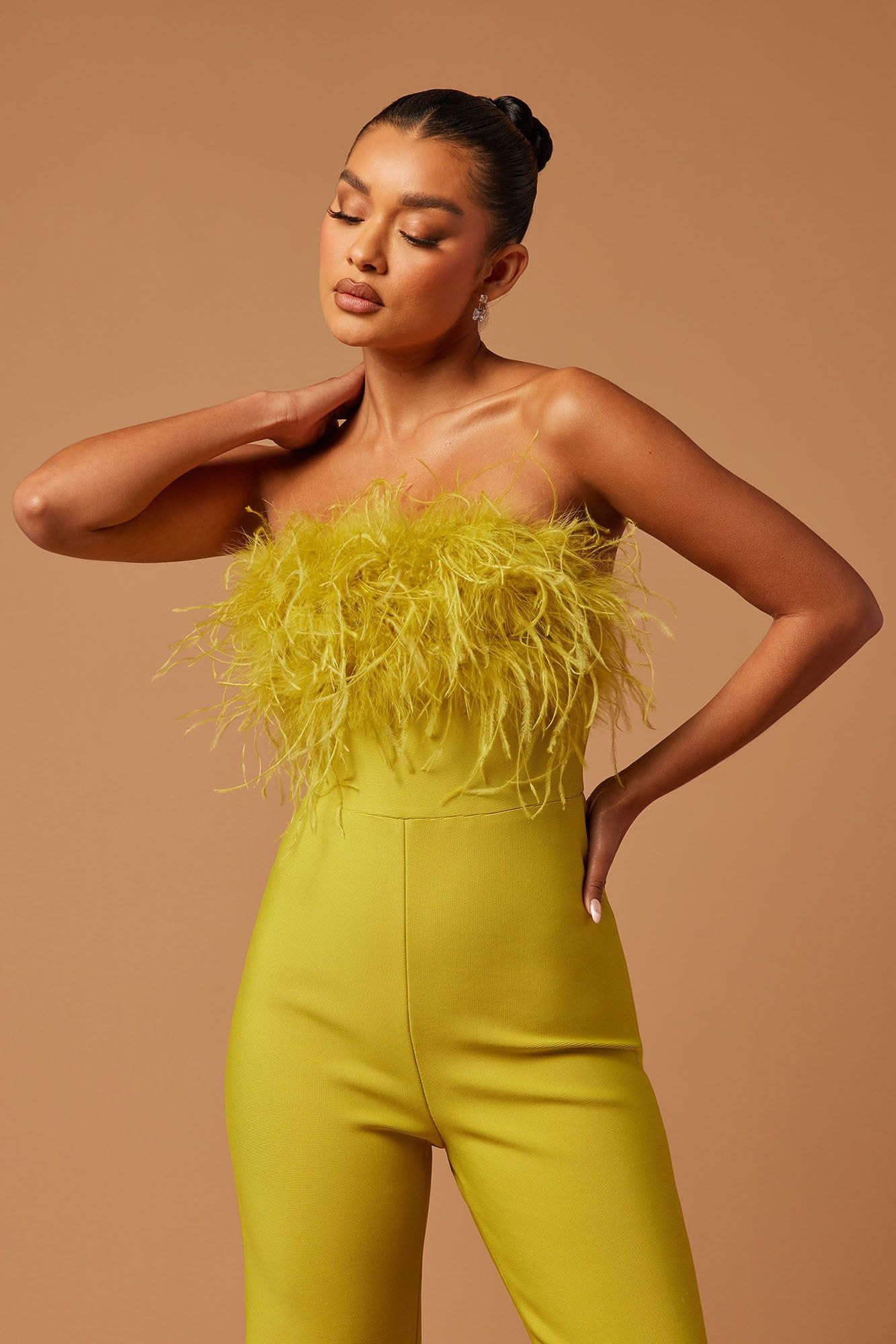Fay Feather Bandage Jumpsuit - Chartreuse sold by Fashion Nova product image thumbnail 2
