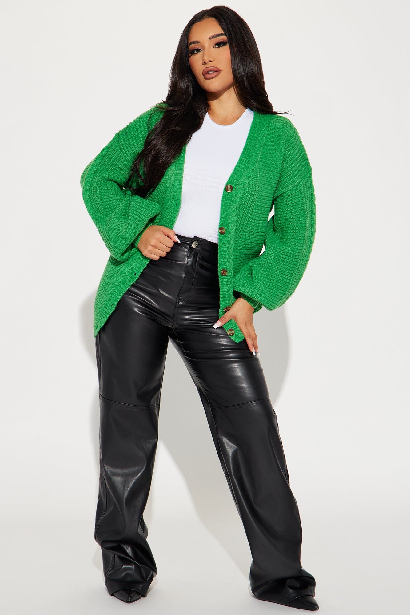 Couch Convo Cardigan - Green sold by Fashion Nova product image thumbnail 2