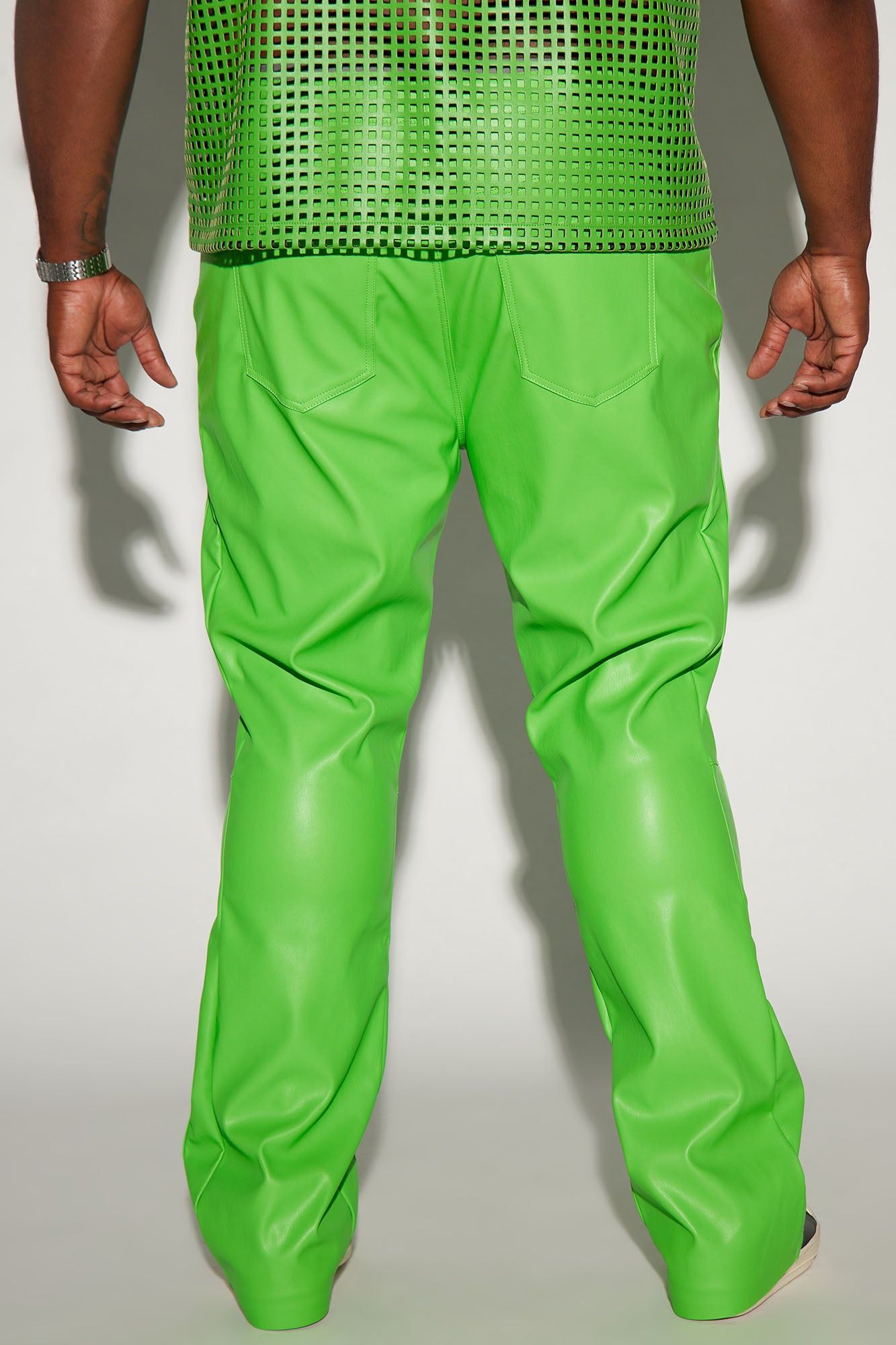 Upscale Faux Leather Flare Pants - Green sold by Fashion Nova product image thumbnail 3