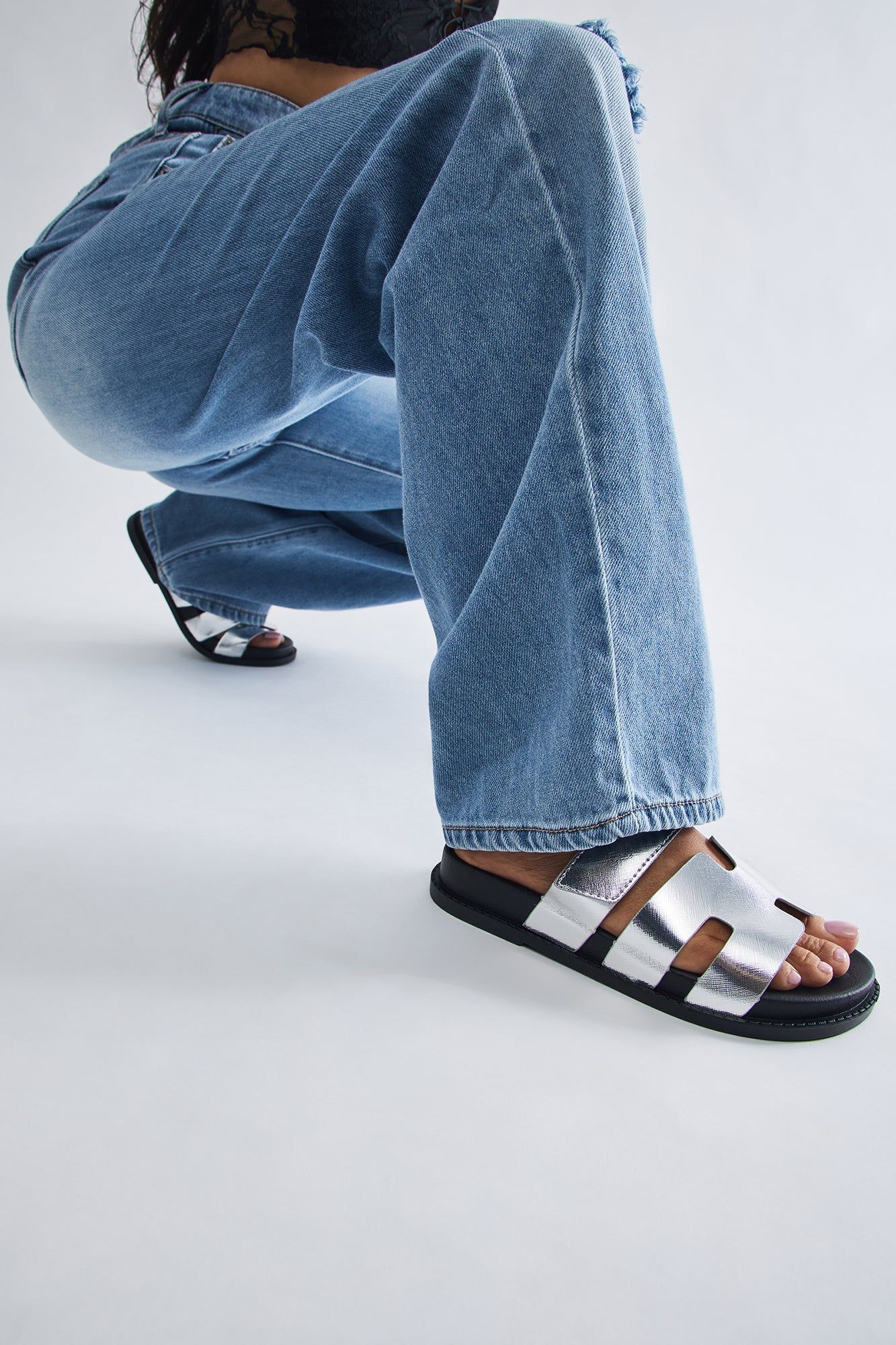 Shyann Casual Slides - Silver sold by Fashion Nova product image thumbnail 2