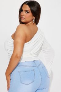Olivia One Shoulder Top - Ivory sold by Fashion Nova