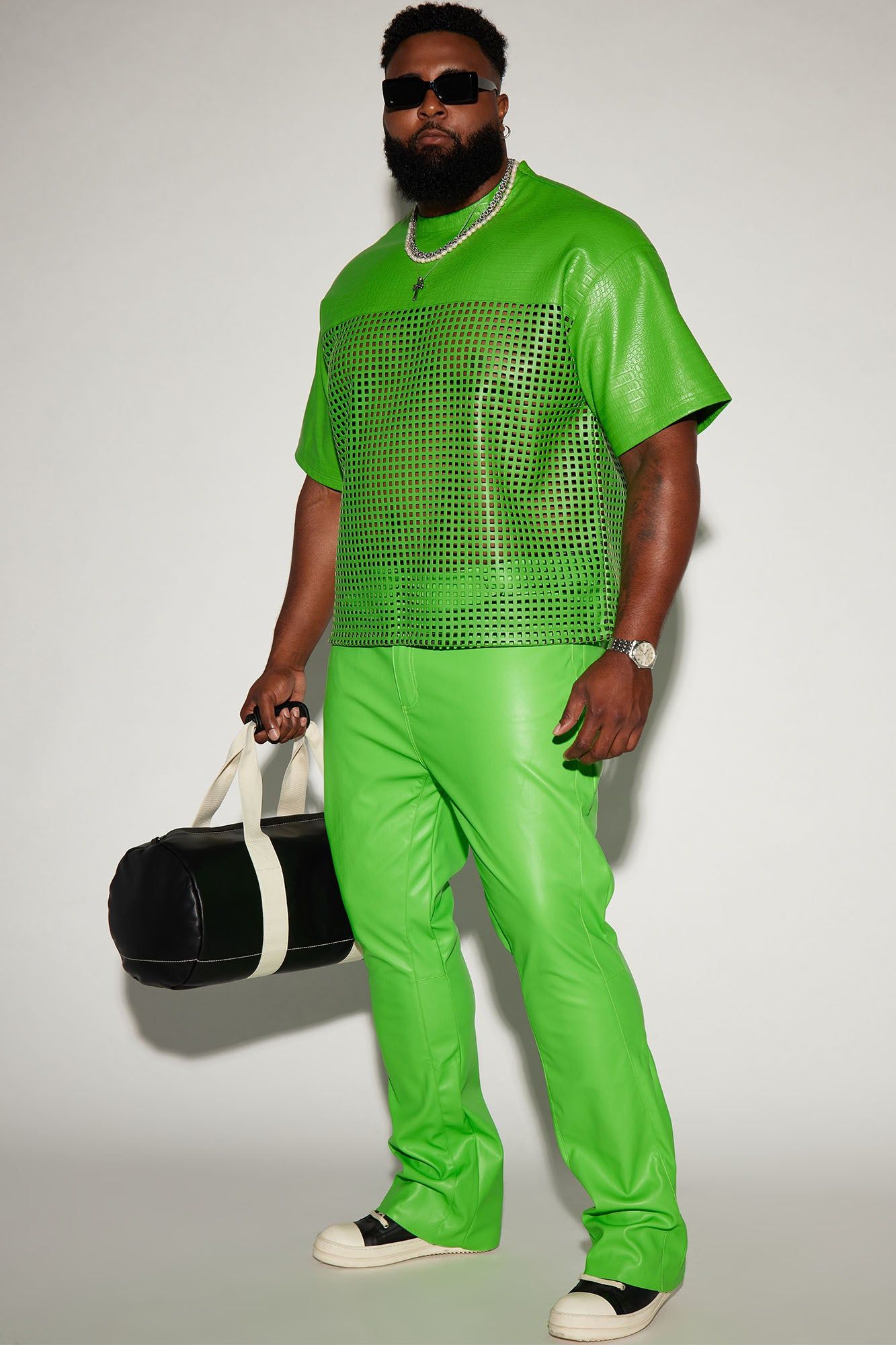 Upscale Faux Leather Flare Pants - Green sold by Fashion Nova product image thumbnail 2