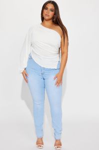 Olivia One Shoulder Top - Ivory sold by Fashion Nova