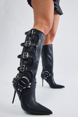 On The Rocks Knee High Boots - Black sold by Fashion Nova