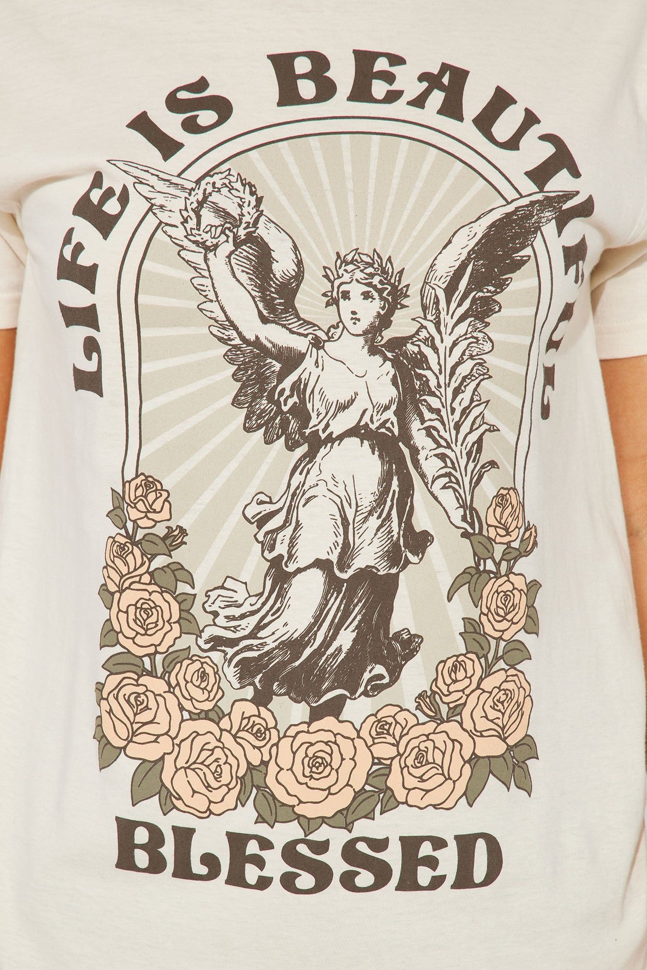 Life Is Beautiful Graphic Tee - Cream sold by Fashion Nova product image thumbnail 3