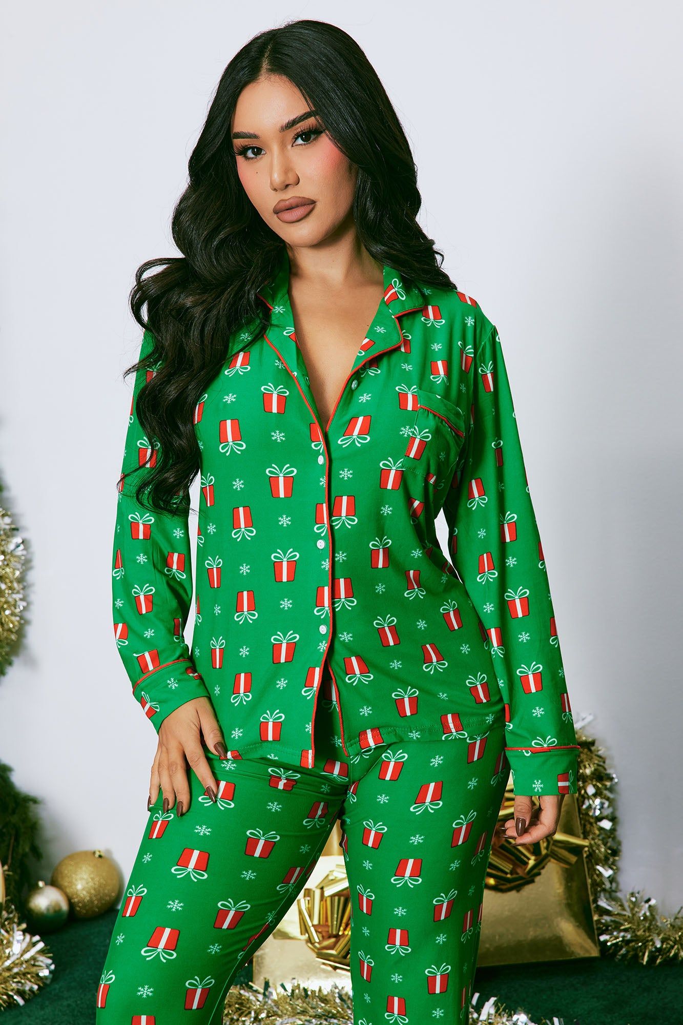 The Perfect Gift PJ Pant Set - Green/combo sold by Fashion Nova product image thumbnail 2