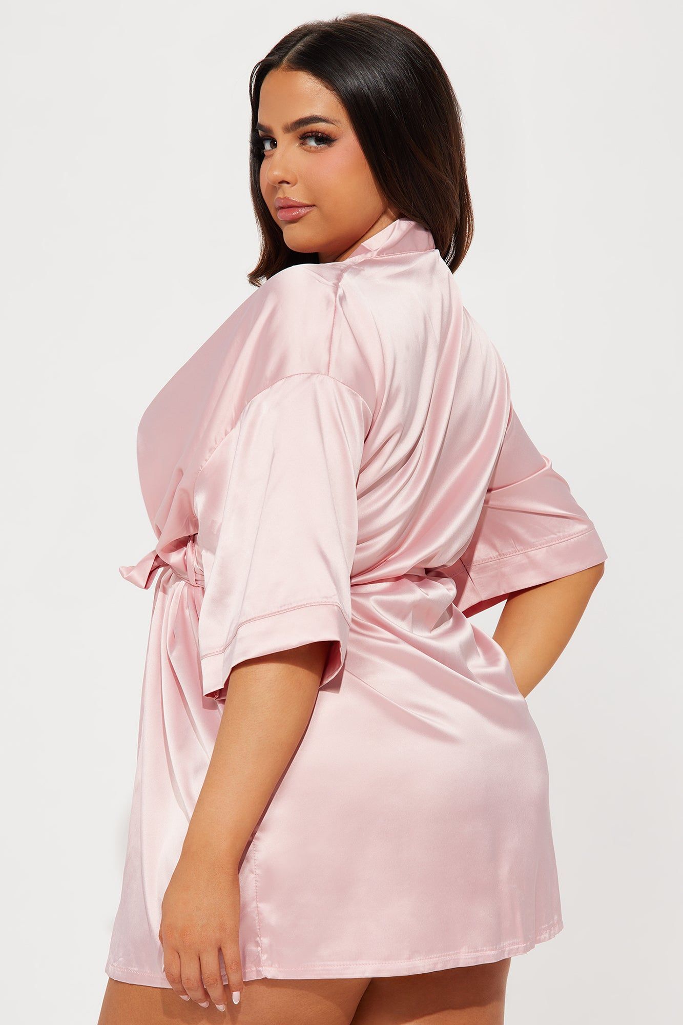 Getting Ready For You Satin Robe - Pink sold by Fashion Nova product image thumbnail 4