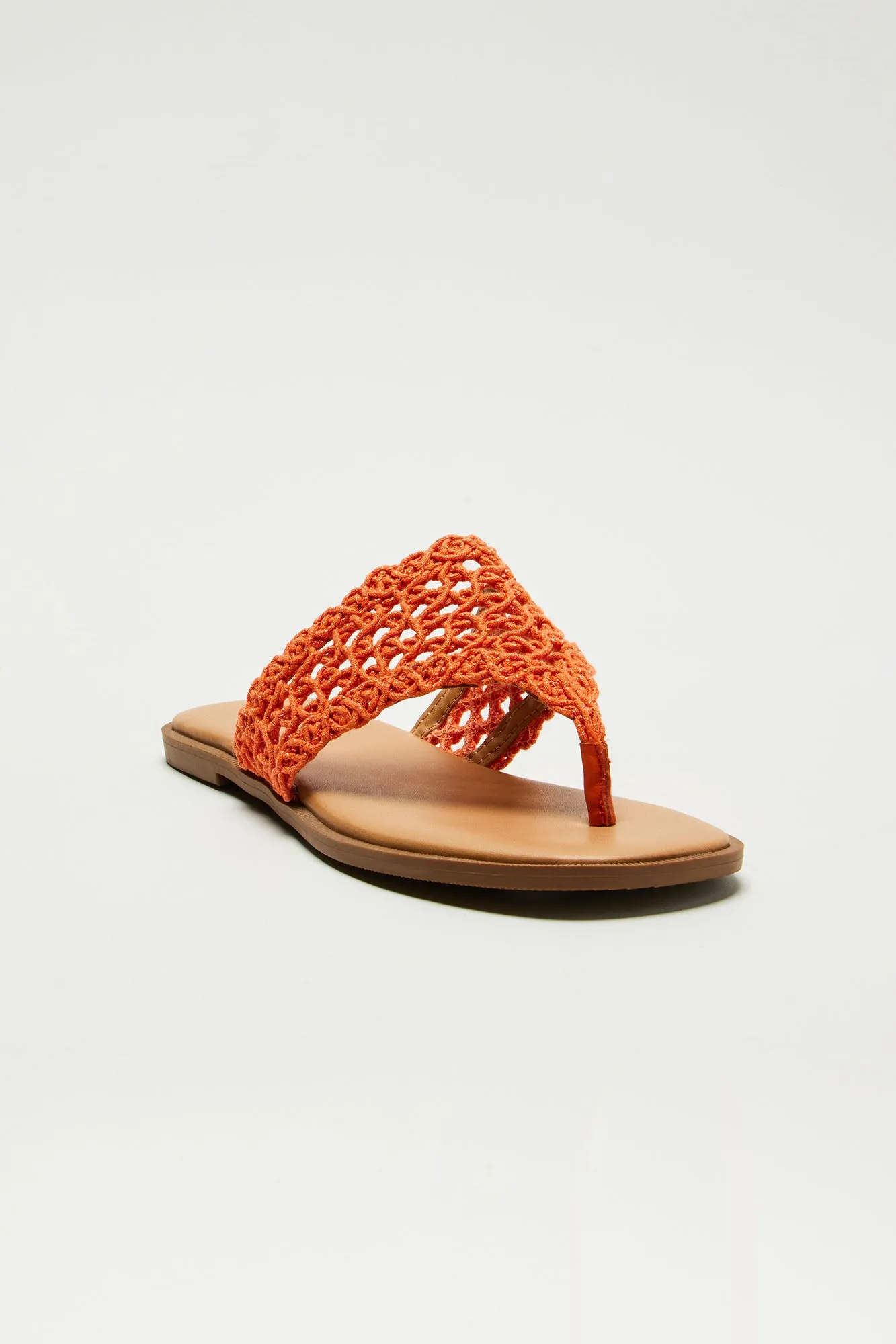 True Feeling Crochet Flip Flops - Orange sold by Fashion Nova product image thumbnail 3