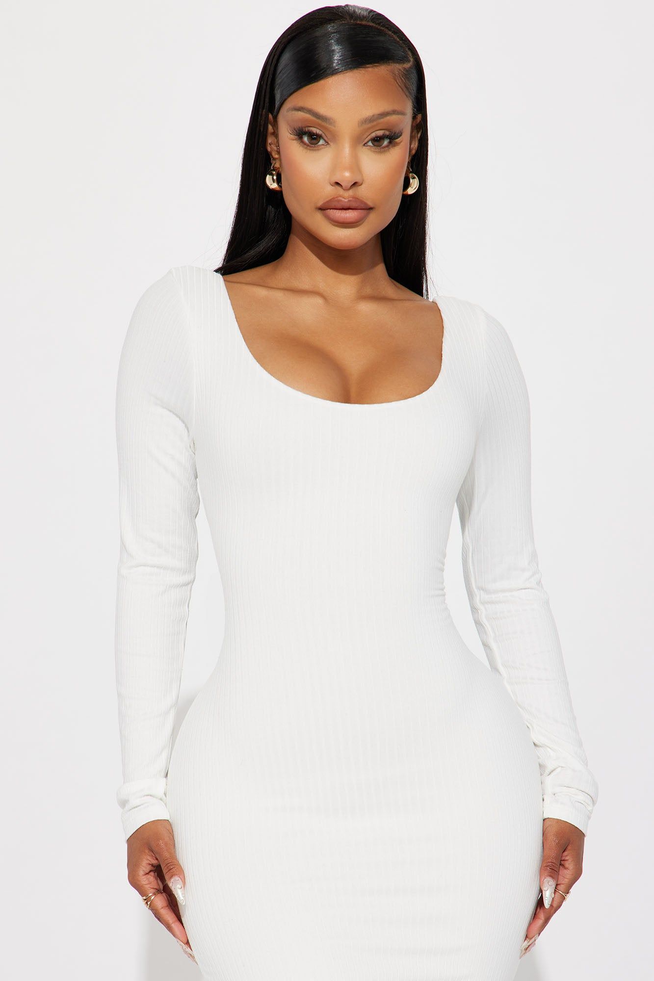 Mya Double Lined Midi Dress - White sold by Fashion Nova product image thumbnail 2