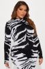 If You Want Me Sweater Jumpsuit - Black/White sold by Fashion Nova