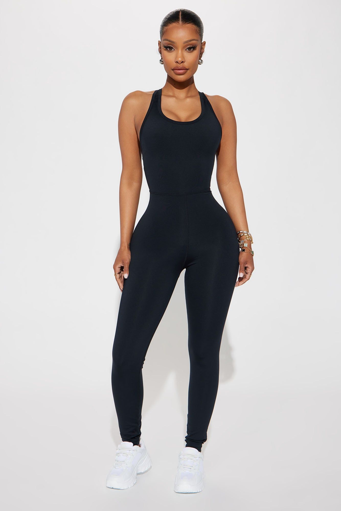 Feel It Out Active Jumpsuit - Black sold by Fashion Nova