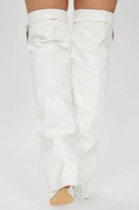 Nadine Overlay Wedge Boots - White sold by Fashion Nova