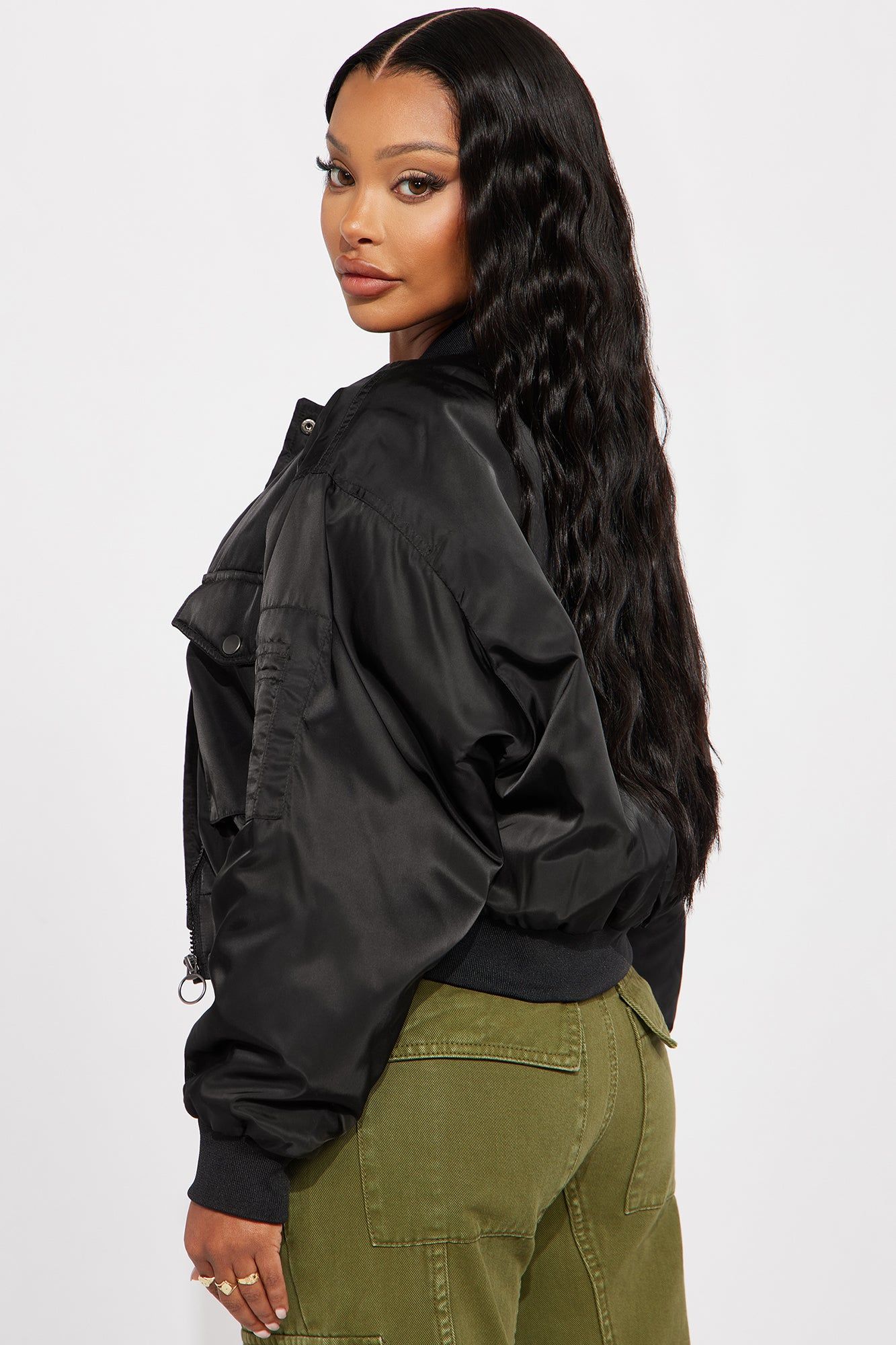 Milani Utility Bomber Jacket - Black sold by Fashion Nova product image thumbnail 3