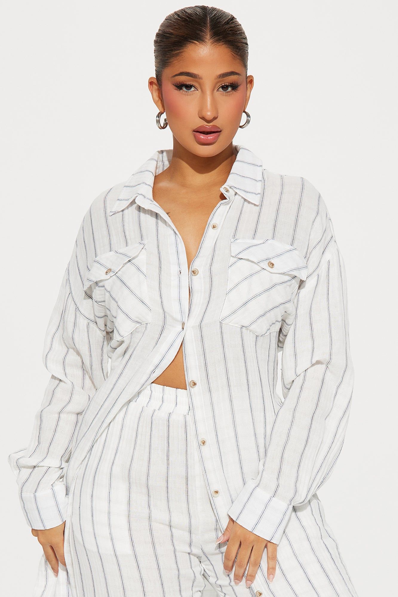 The Perfect Striped Pant Set - White/combo sold by Fashion Nova product image thumbnail 2