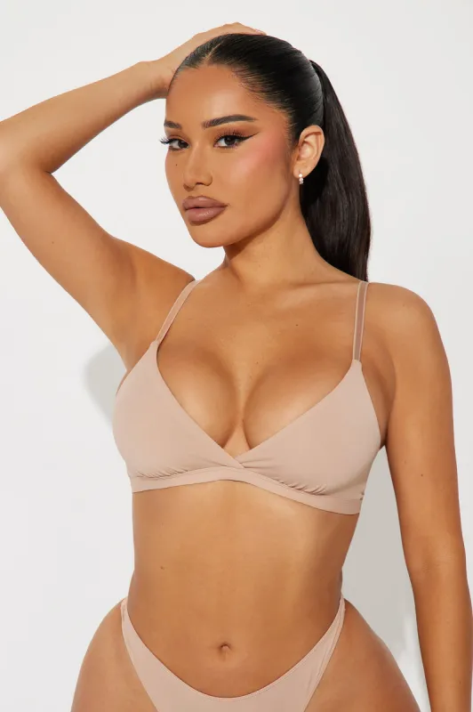 Nova Microfiber Triangle Bralette - Mocha sold by Fashion Nova