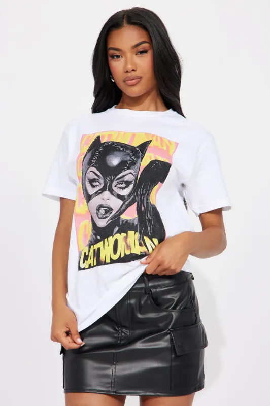 Alter Ego Catwoman Graphic Tee - White sold by Fashion Nova