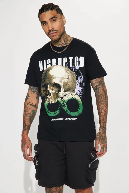 Disrupted Short Sleeve Tee - Black sold by Fashion Nova