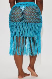Lucy Crochet Cover Up Skirt - Blue sold by Fashion Nova