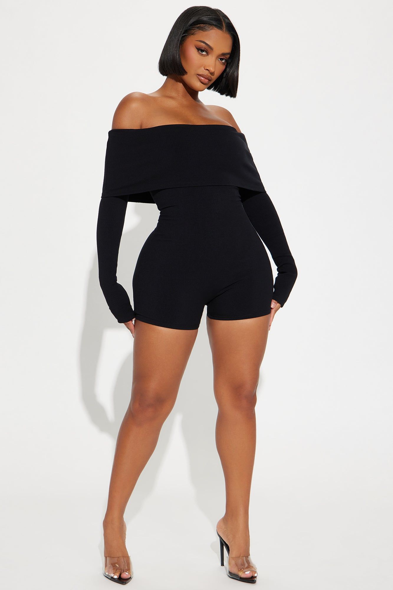 Jessica Snatched Romper - Black sold by Fashion Nova