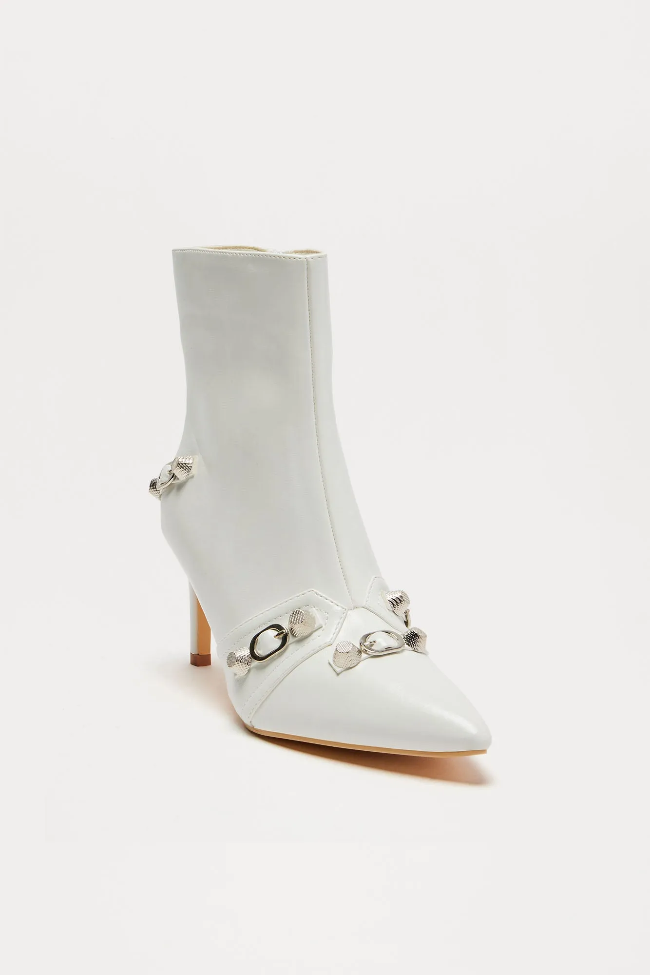 Jude Hardware Booties - White sold by Fashion Nova product image thumbnail 3