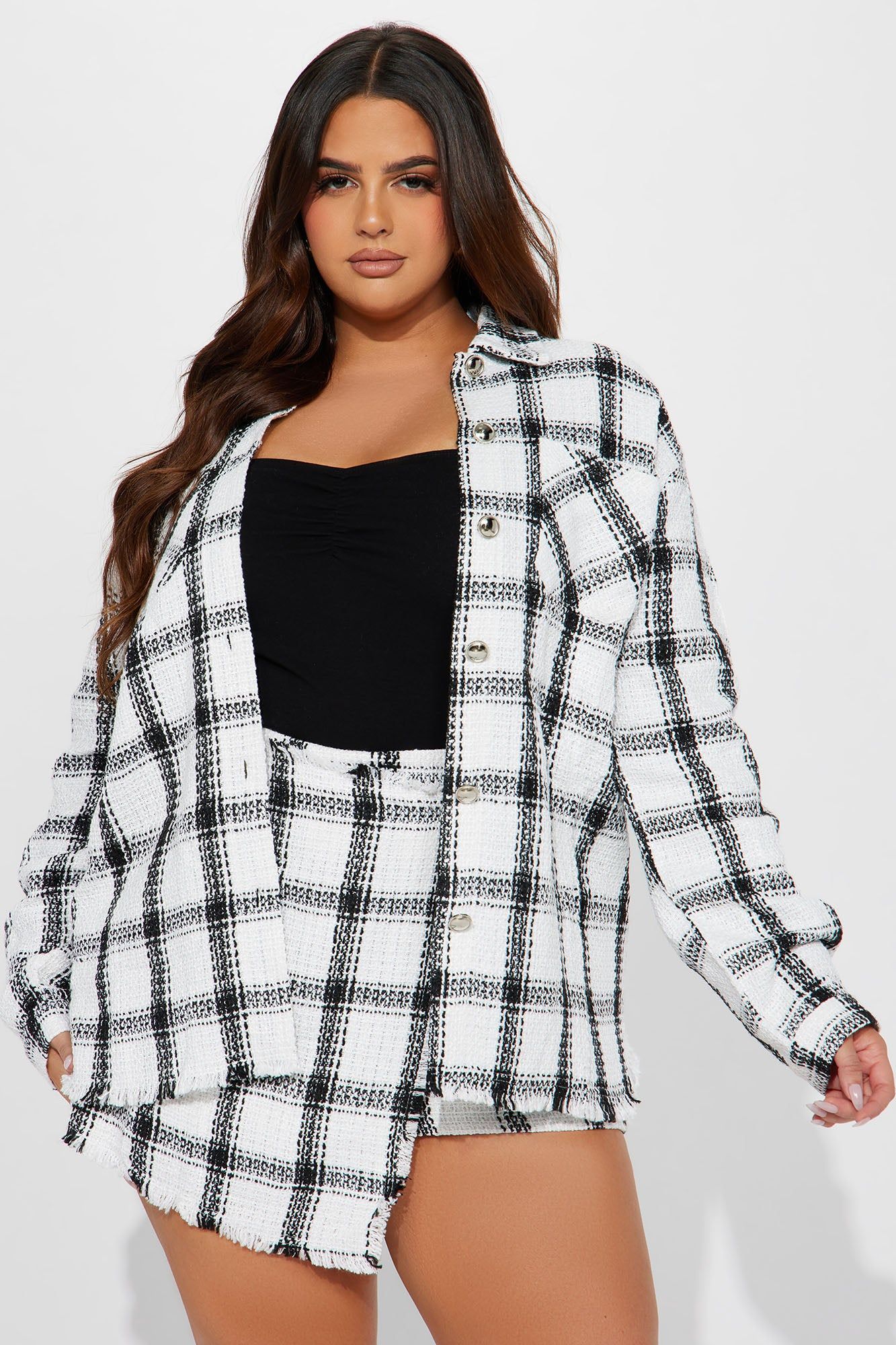 Always Talking Tweed Skirt Set - White/Black sold by Fashion Nova product image thumbnail 5