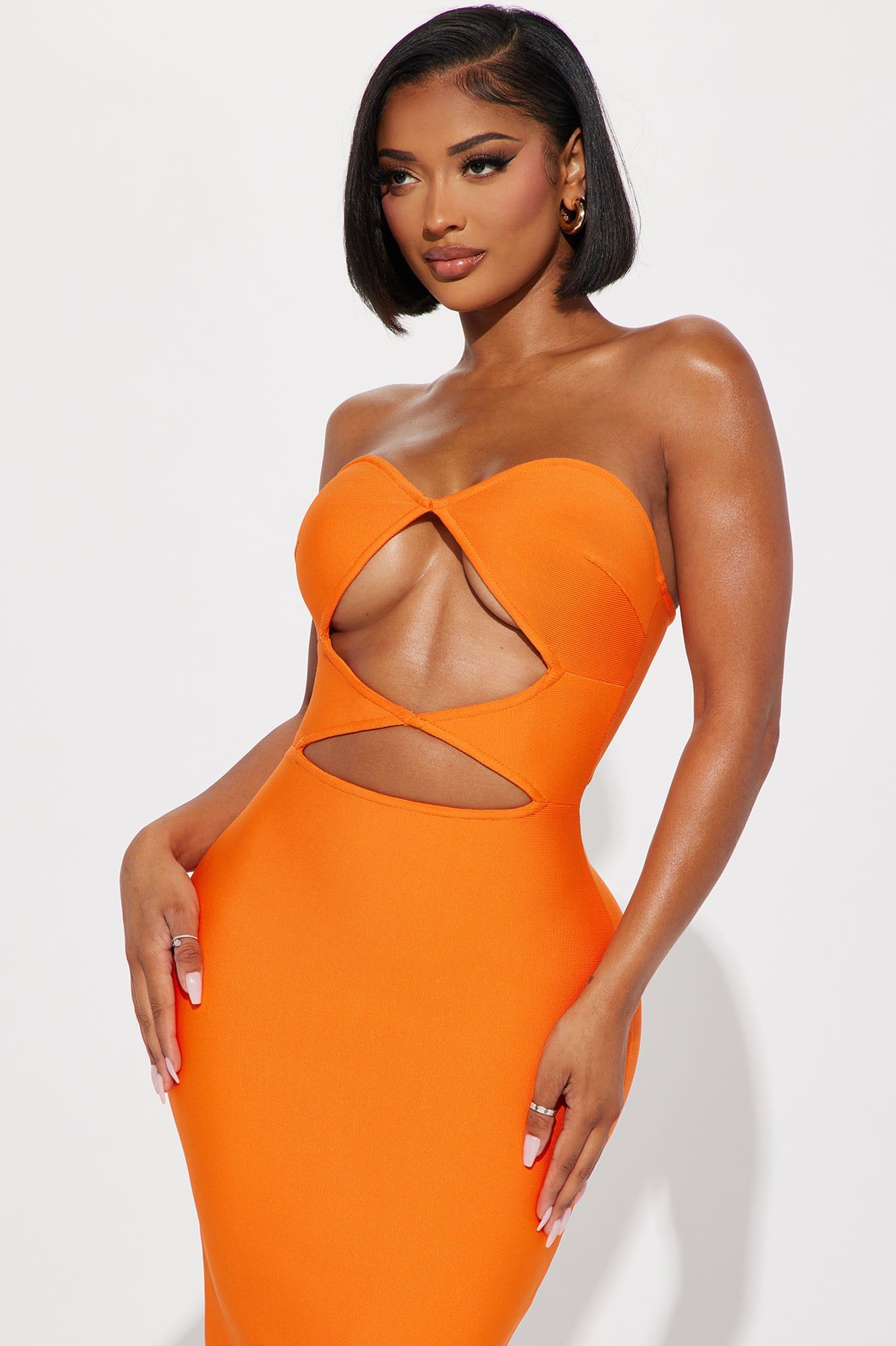 Liv Bandage Midi Dress - Orange sold by Fashion Nova product image thumbnail 2