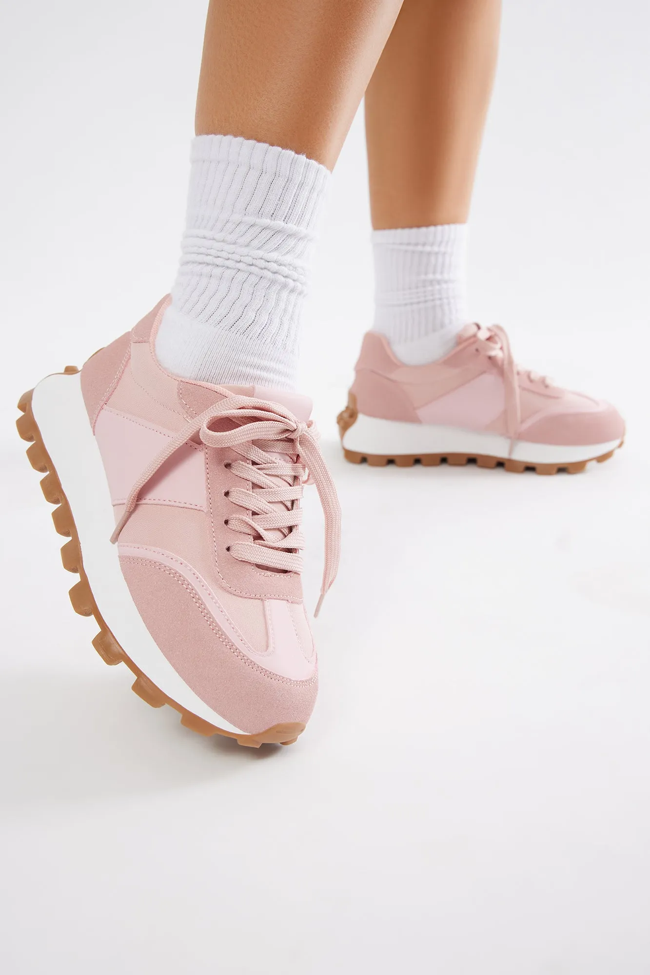 Cam Lace Up Sneakers - Pink sold by Fashion Nova product image thumbnail 2