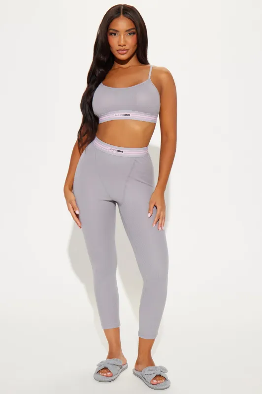 Nova Sleep Waffle PJ Jogger Set - Heather Grey sold by Fashion Nova